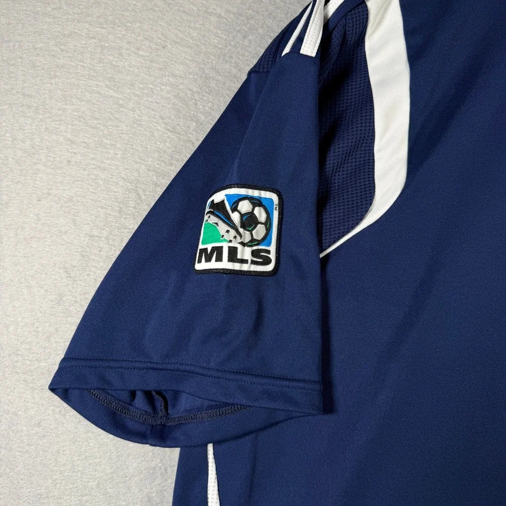Adidas‎ ClimaCool MLS Soccer Jersey Mens XL Navy Blue White Short Sleeve Sport